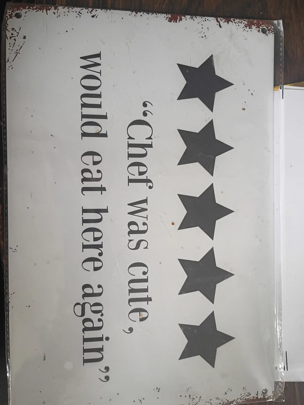 Rustic White & Black Chef Quote Wall Sign - Unbranded